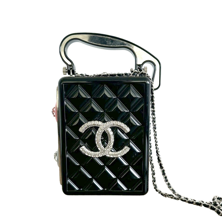 Chanel Traffic Light Minaudiere in Black Plexiglass with Silver Hardware
