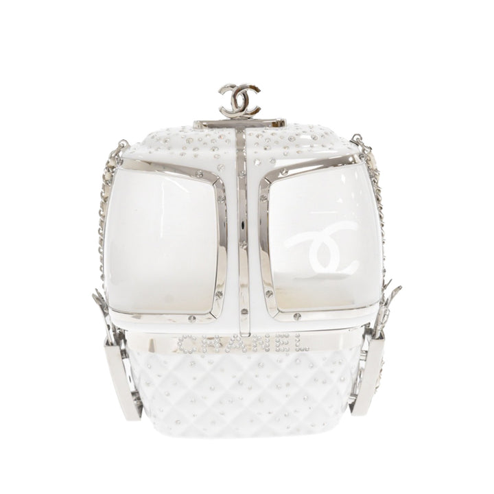 Chanel Gondola Ski Lift Minaudiere in White Plexiglass