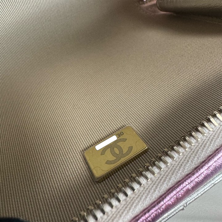 Chanel Like A Wallet Flap Bag in Iridescent Pink Lambskin