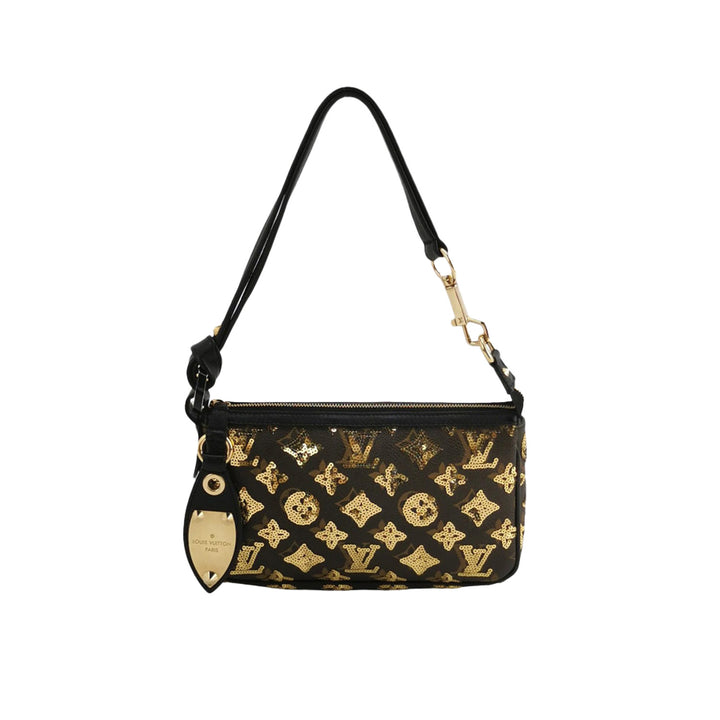 Louis Vuitton Gold Monogram Eclipse Sequin Pochette Accessoires Bag- Limited Edition