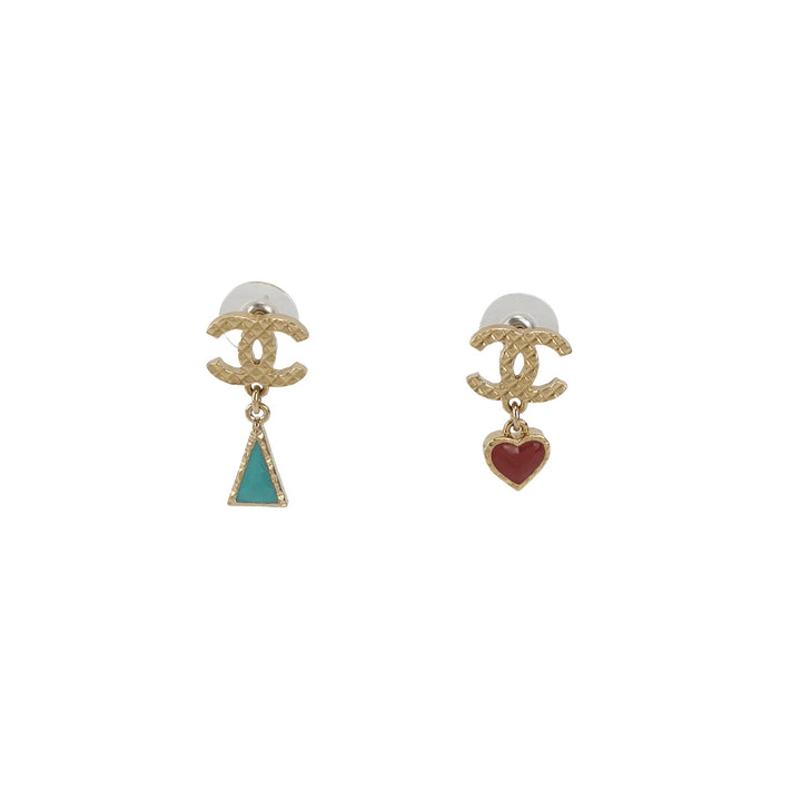 Chanel Earrings Golden Metallic
