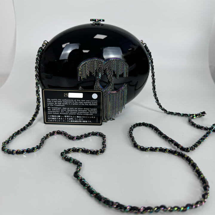 Chanel Holographic Chain Fringe CC Minaudiere in Black Plexiglass