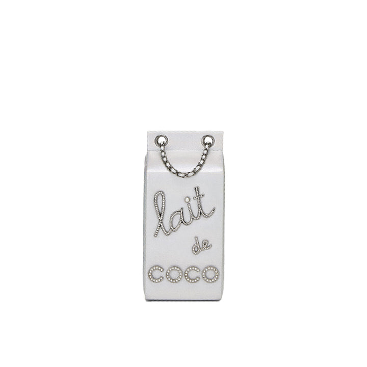 Chanel Lait de Coco Milk Carton Bag in Iridescent Silver