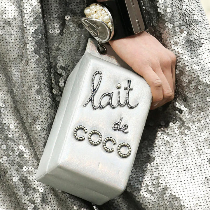 Chanel Lait de Coco Milk Carton Bag in Iridescent Silver