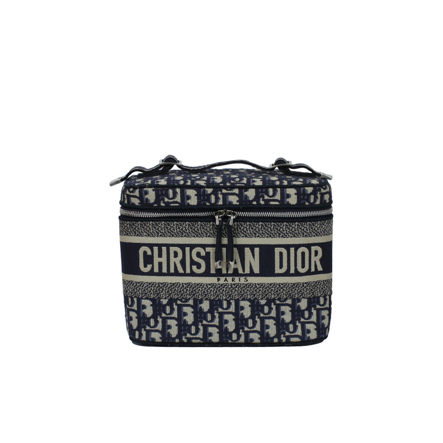 Christian Dior vanity case with zipper closure.
