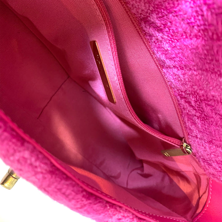 Chanel Medium 19 Flap Bag in Pink Tweed with Mixed Hardware