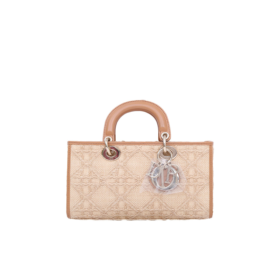 Christian Dior Raffia Lady D-Joy Gold Hardware
