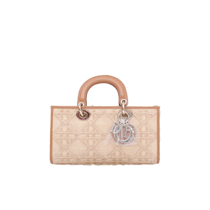 Christian Dior Raffia Lady D-Joy Gold Hardware