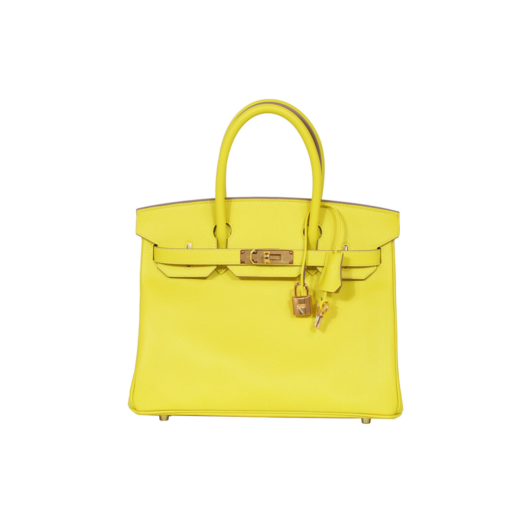 Hermes Birkin 30 in the colour Lime and in Epsom Leather.