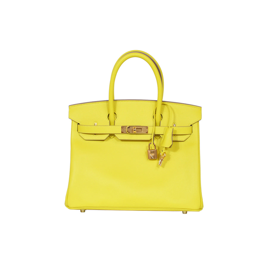 Hermes Birkin 30 in the colour Lime and in Epsom Leather.