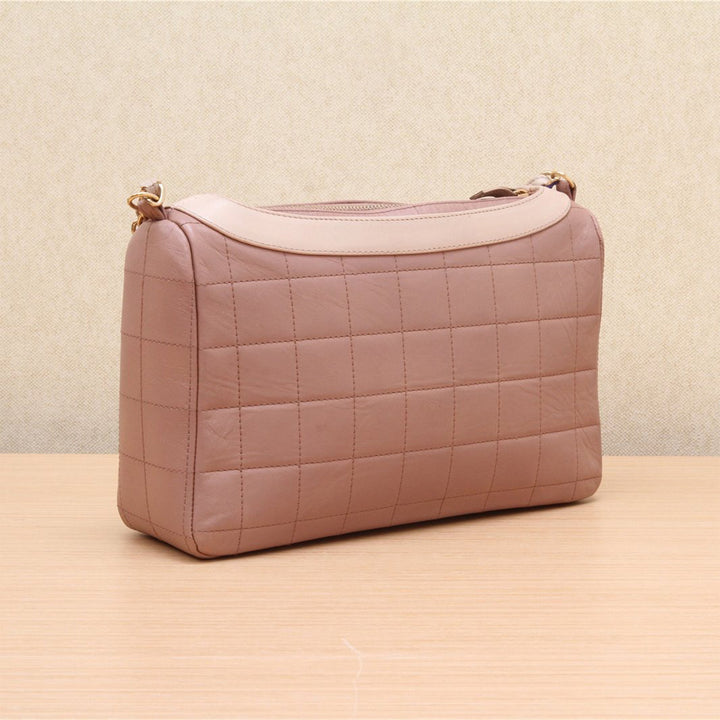 Chanel Calfskin Quilted Mademoiselle Jacket Shoulder Bag Dusty Pink