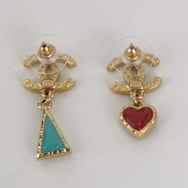 Chanel Earrings Golden Metallic