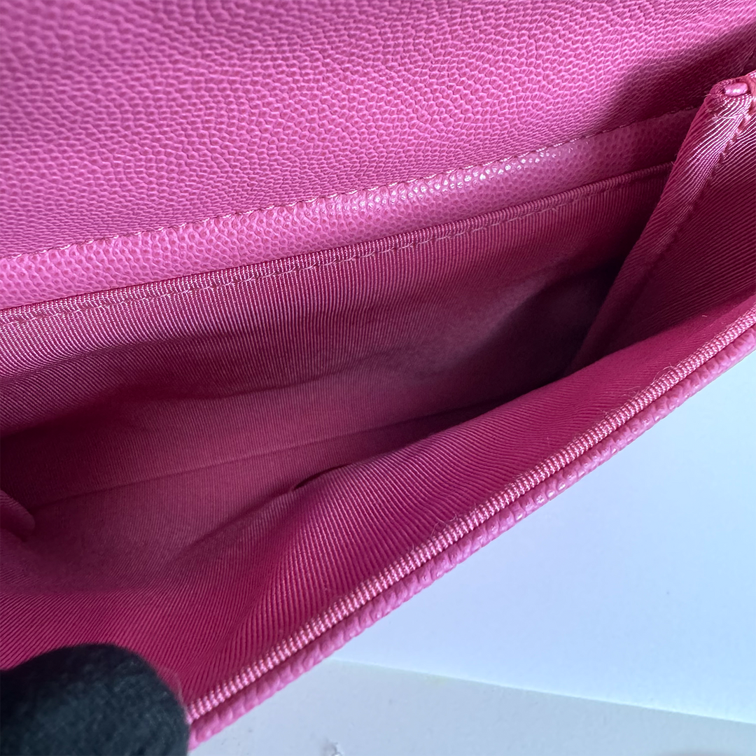 Chanel Medium CC Day Backpack in Pink Caviar Leather with Light Gold Hardware