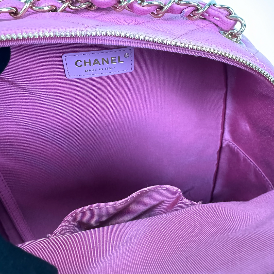 Chanel Medium CC Day Backpack in Pink Caviar Leather with Light Gold Hardware
