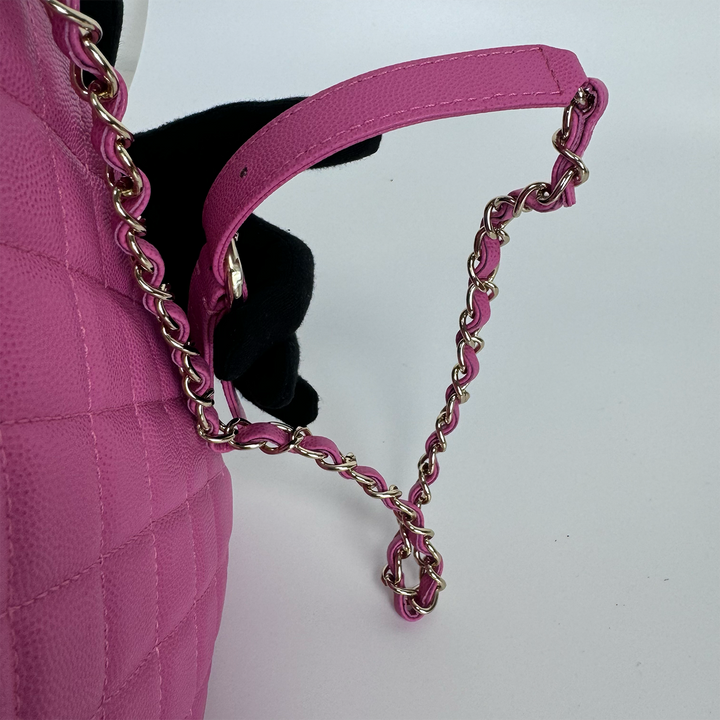 Chanel Medium CC Day Backpack in Pink Caviar Leather with Light Gold Hardware