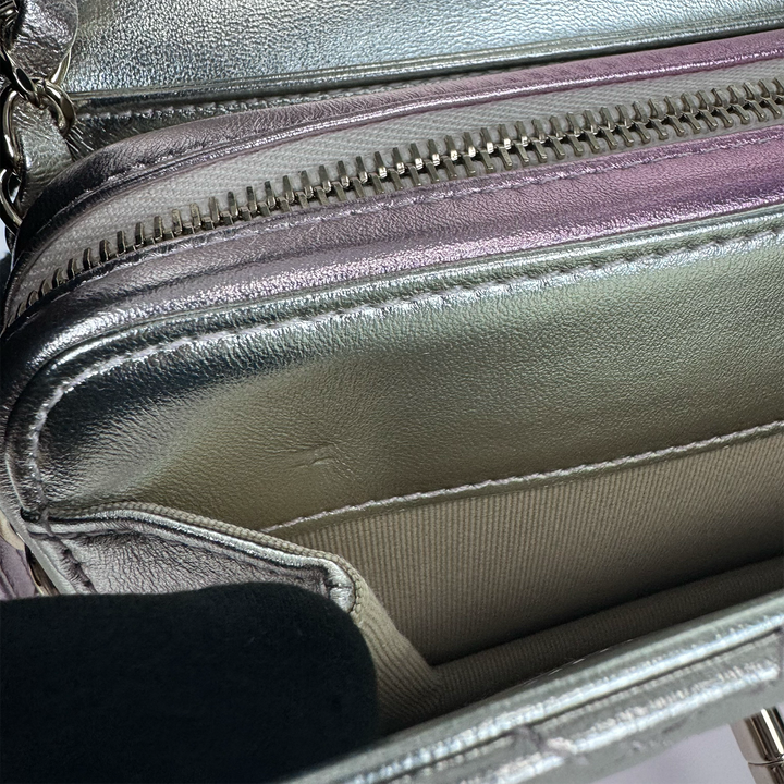 Chanel Like A Wallet Flap Bag in Iridescent Pink Lambskin