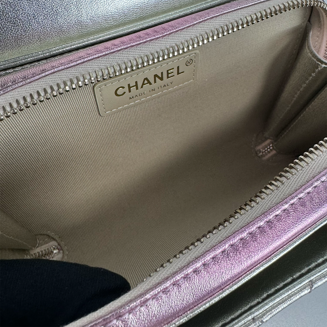 Chanel Like A Wallet Flap Bag in Iridescent Pink Lambskin