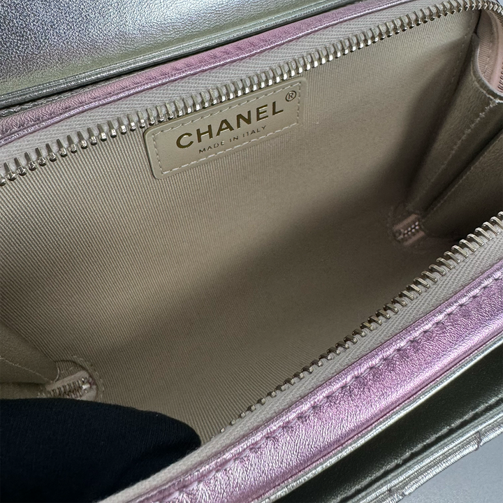 Chanel Like A Wallet Flap Bag in Iridescent Pink Lambskin