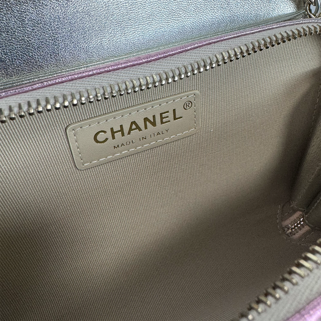 Chanel Like A Wallet Flap Bag in Iridescent Pink Lambskin