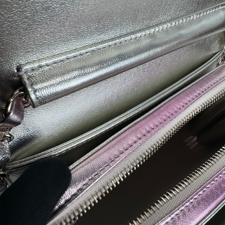 Chanel Like A Wallet Flap Bag in Iridescent Pink Lambskin
