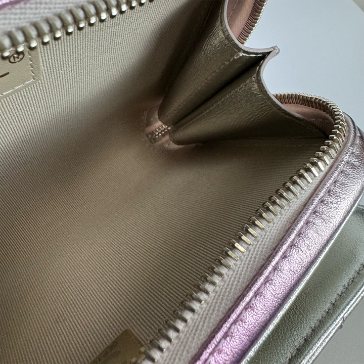 Chanel Like A Wallet Flap Bag in Iridescent Pink Lambskin