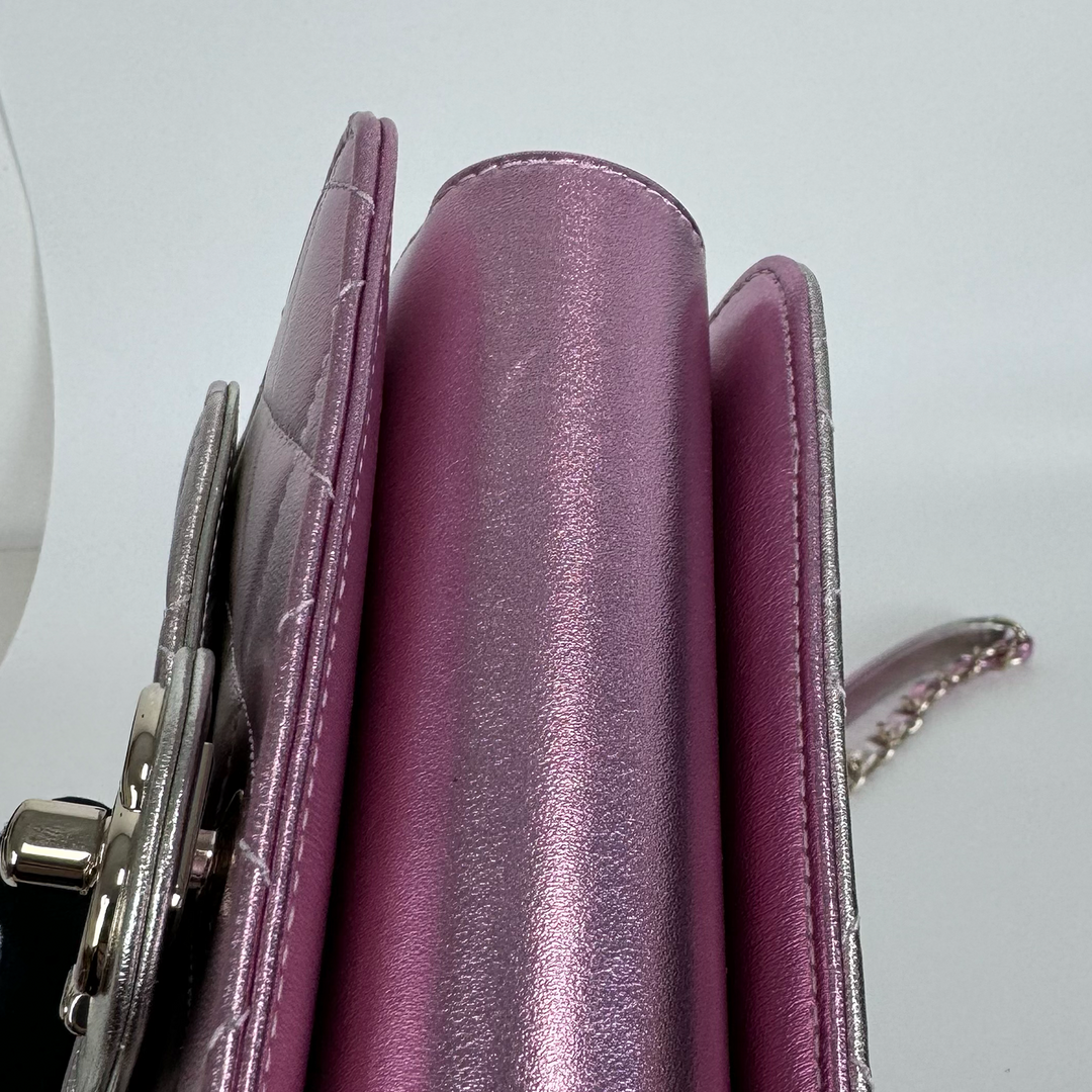 Chanel Like A Wallet Flap Bag in Iridescent Pink Lambskin