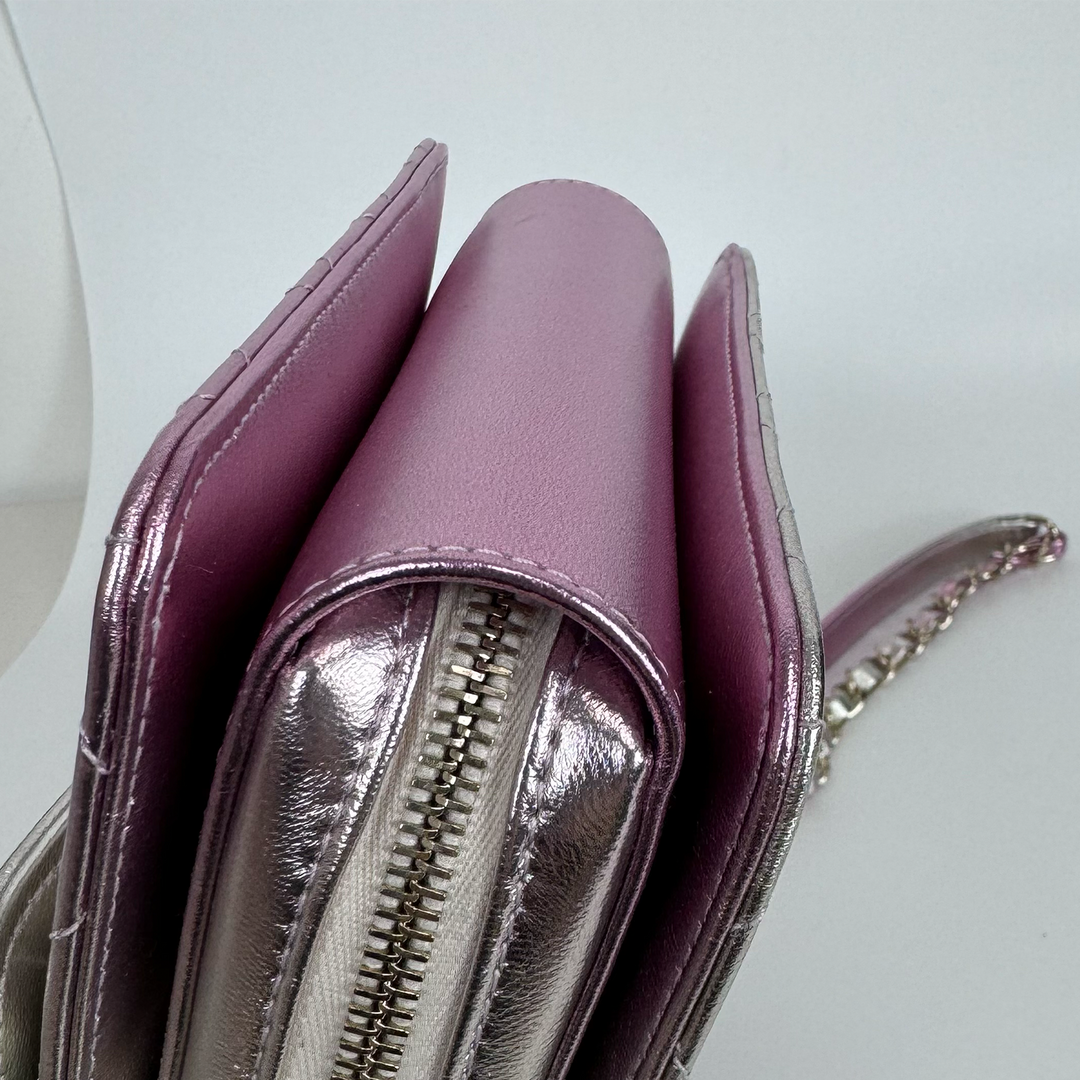 Chanel Like A Wallet Flap Bag in Iridescent Pink Lambskin