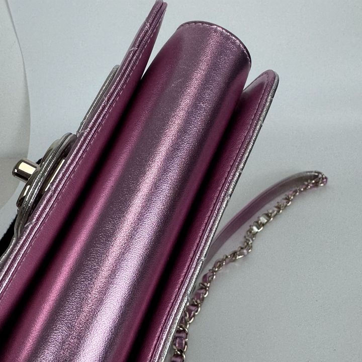 Chanel Like A Wallet Flap Bag in Iridescent Pink Lambskin