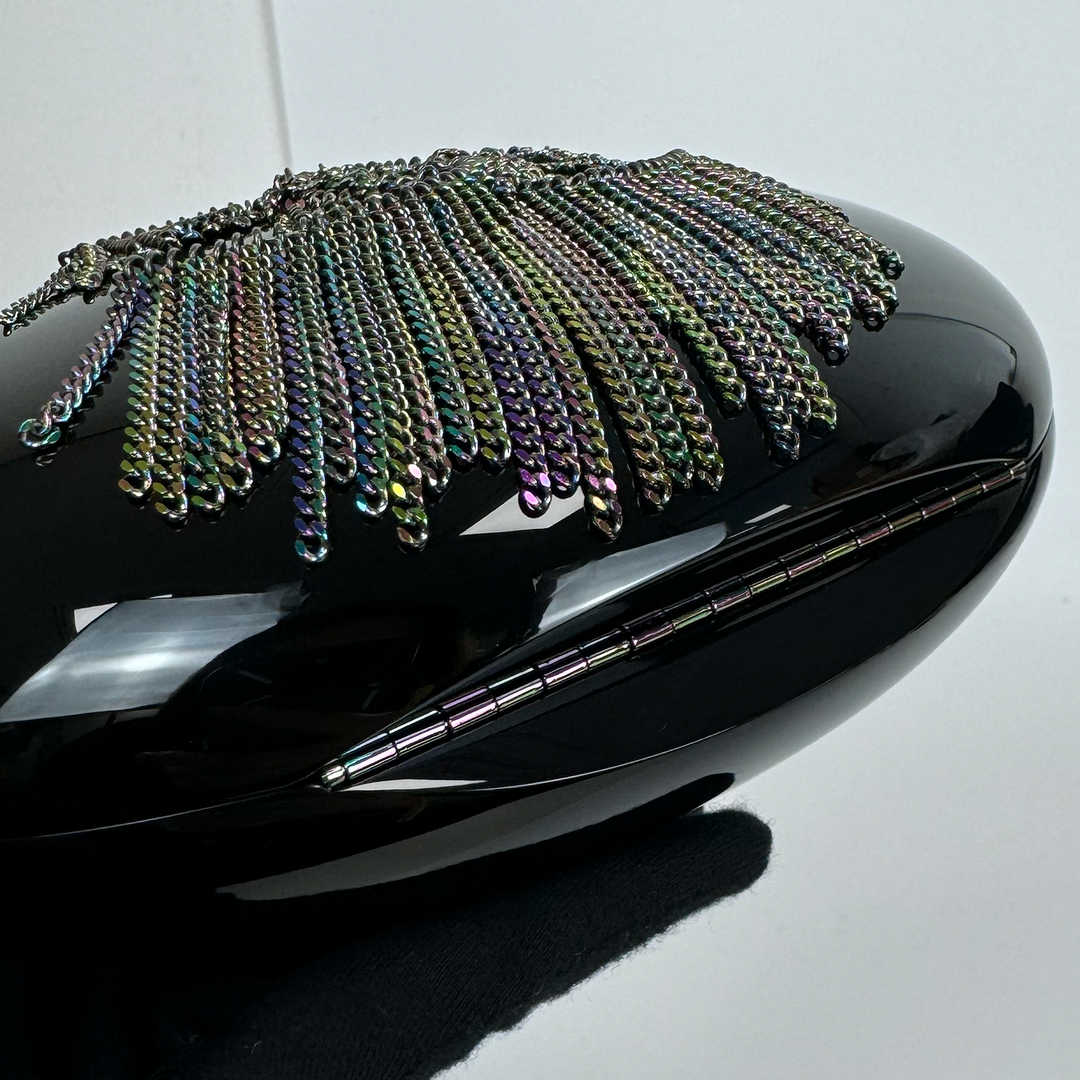 Chanel Holographic Chain Fringe CC Minaudiere in Black Plexiglass