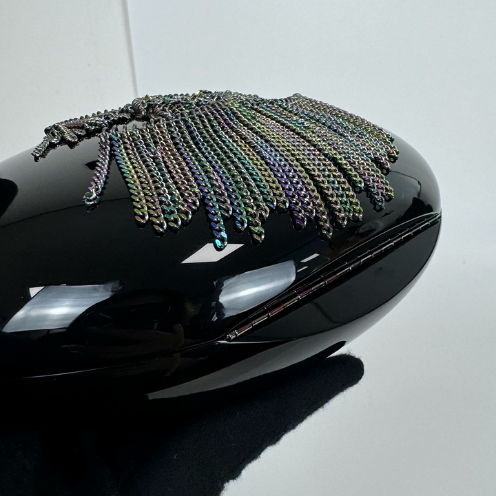 Chanel Holographic Chain Fringe CC Minaudiere in Black Plexiglass