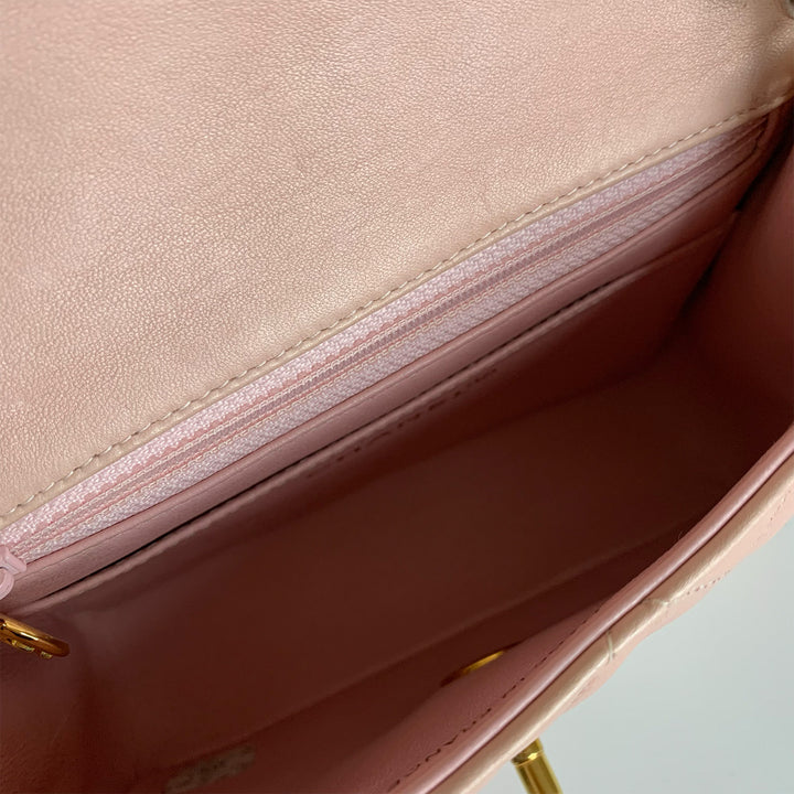 Chanel Vintage Pink Lambskin Mini Square Flap Bag