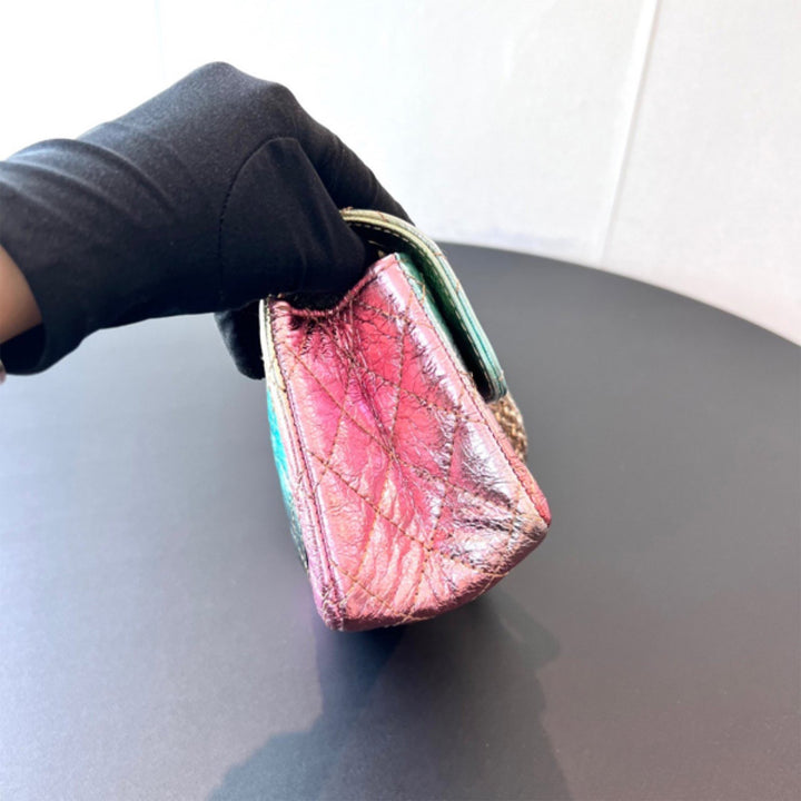 Chanel Metallic Goatskin Quilted Mini 2.55 Reissue Flap Multicolor