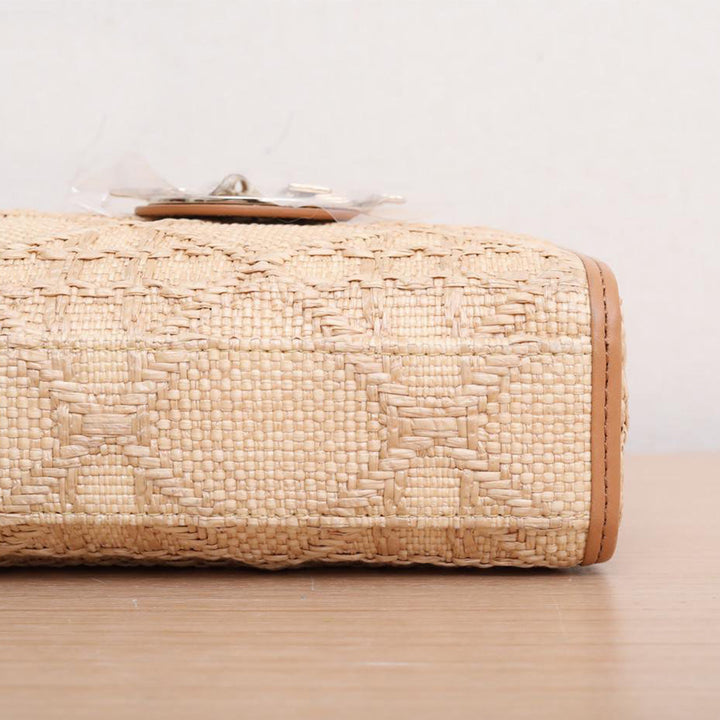 Christian Dior Raffia Lady D-Joy Gold Hardware