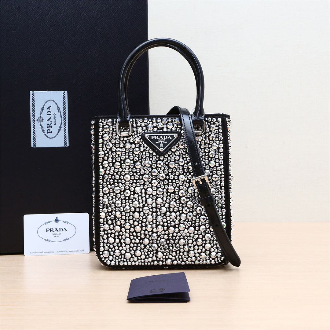 Prada Crystal-studded Duchesse Mini-bag