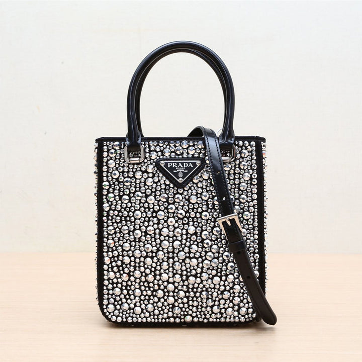Prada Crystal-studded Duchesse Mini-bag