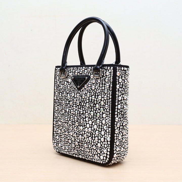 Prada Crystal-studded Duchesse Mini-bag