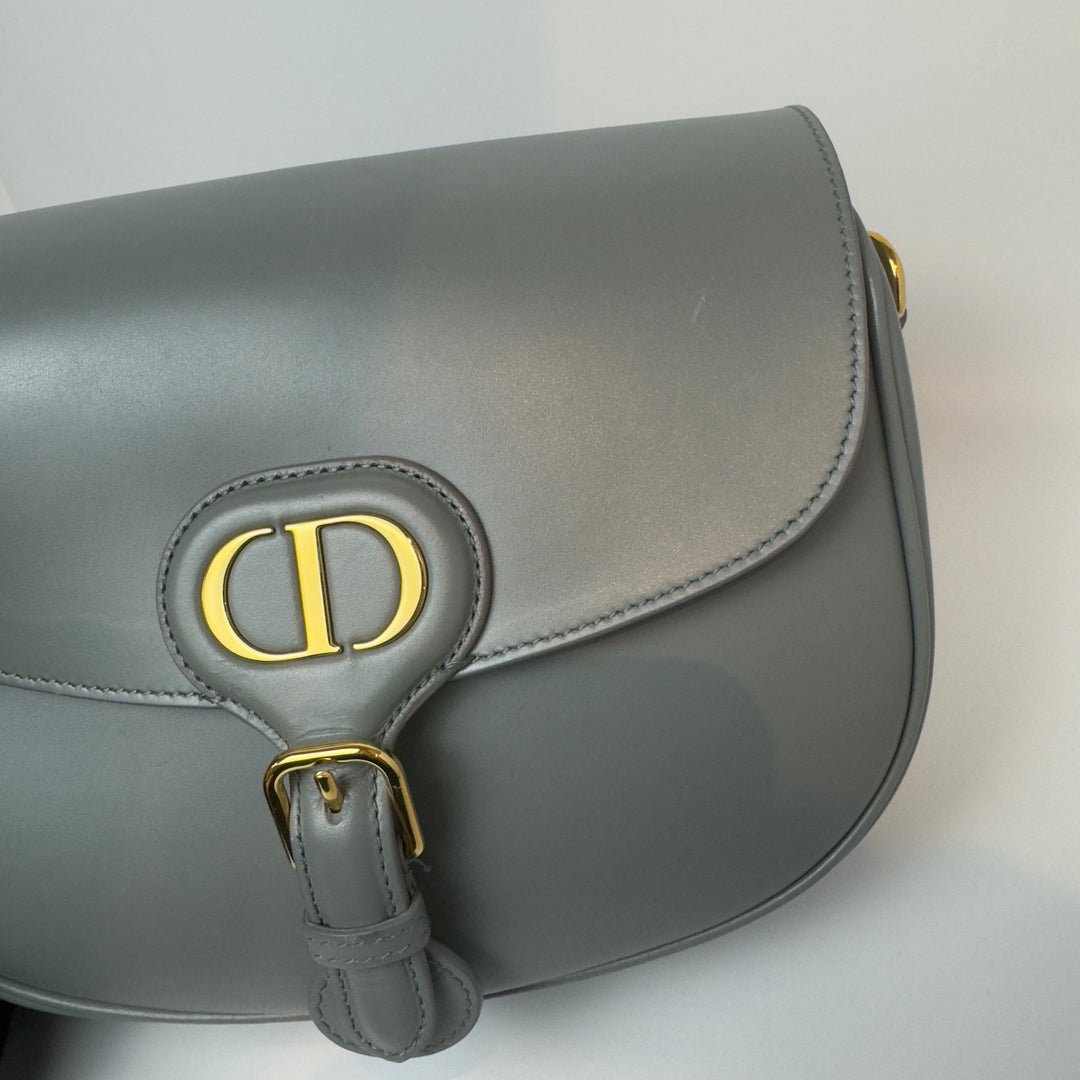 Dior Medium Bobby Flap Bag in Grey with Gold Hardware
