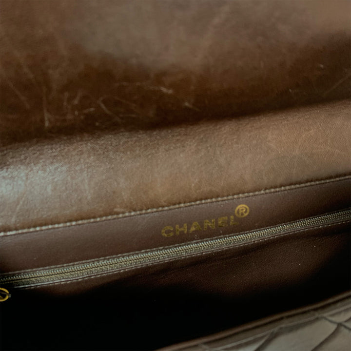 Chanel Vintage Two-Face Double Sided Classic Flap Bag in Brown with Gold Hardware