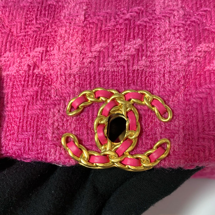 Chanel Medium 19 Flap Bag in Pink Tweed with Mixed Hardware
