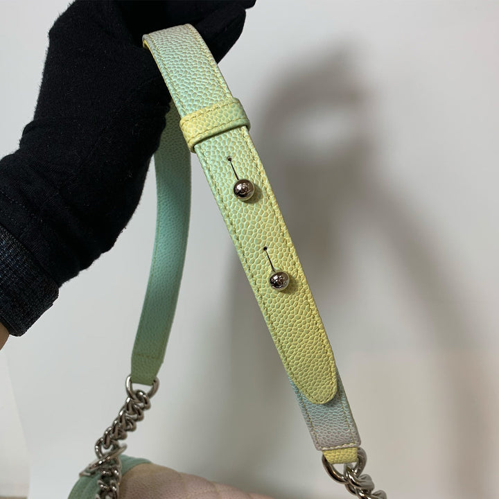 Chanel Rainbow Boy Medium in Caviar Leather and Silver Hardware