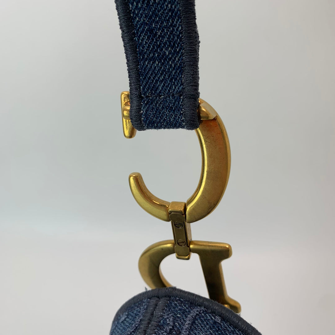 Dior Oblique Denim Saddle Bag