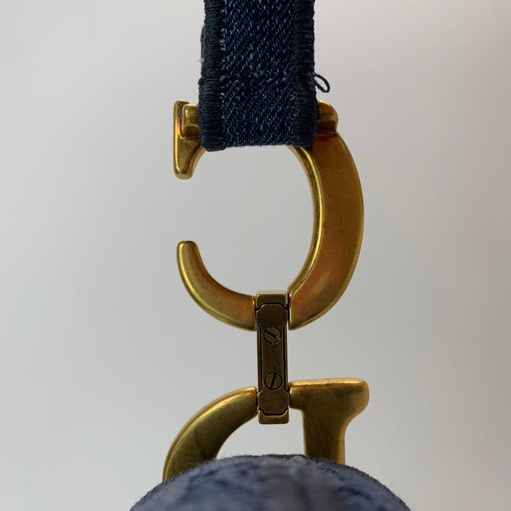 Dior Oblique Denim Saddle Bag