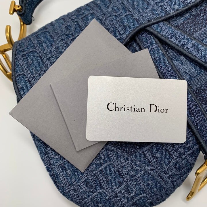 Dior Oblique Denim Saddle Bag