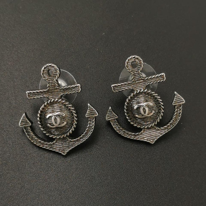 Chanel Metal Anchor CC Earrings