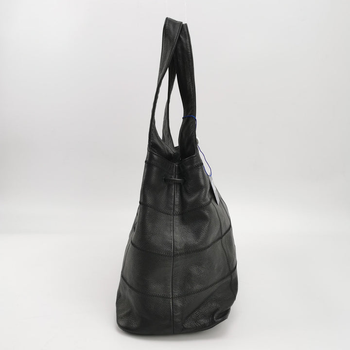Chanel Tassel Bag in Black Calfskin Square Stitched