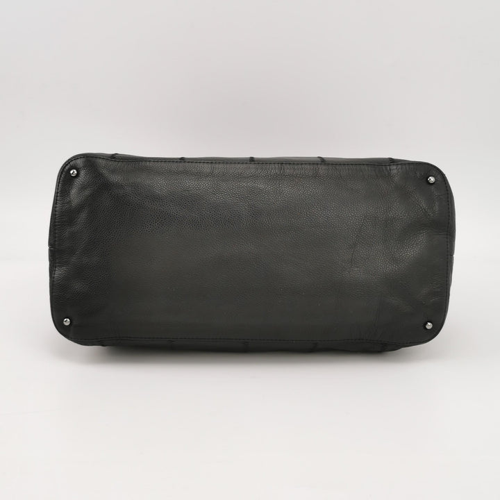 Chanel Tassel Bag in Black Calfskin Square Stitched
