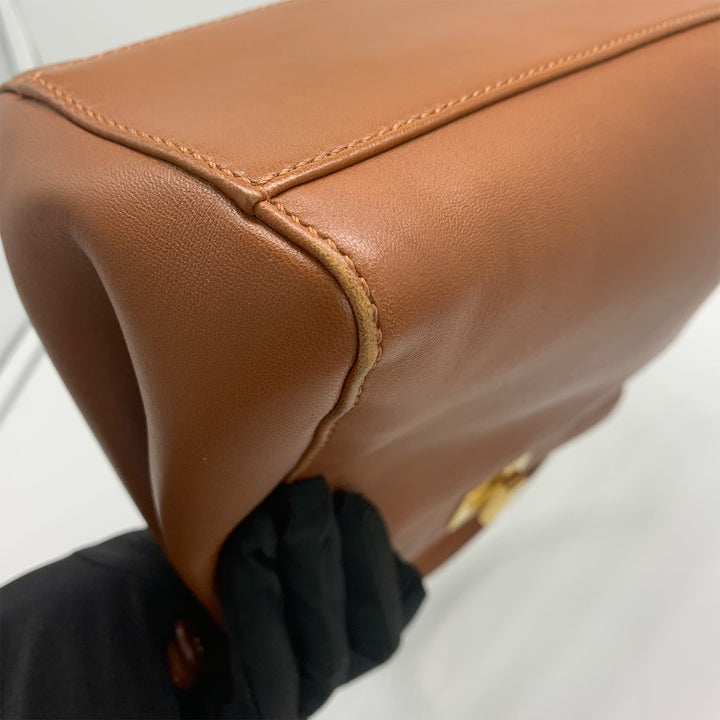 Fendi Peekaboo Mini Crossbody Bag in Brown Gold Hardware