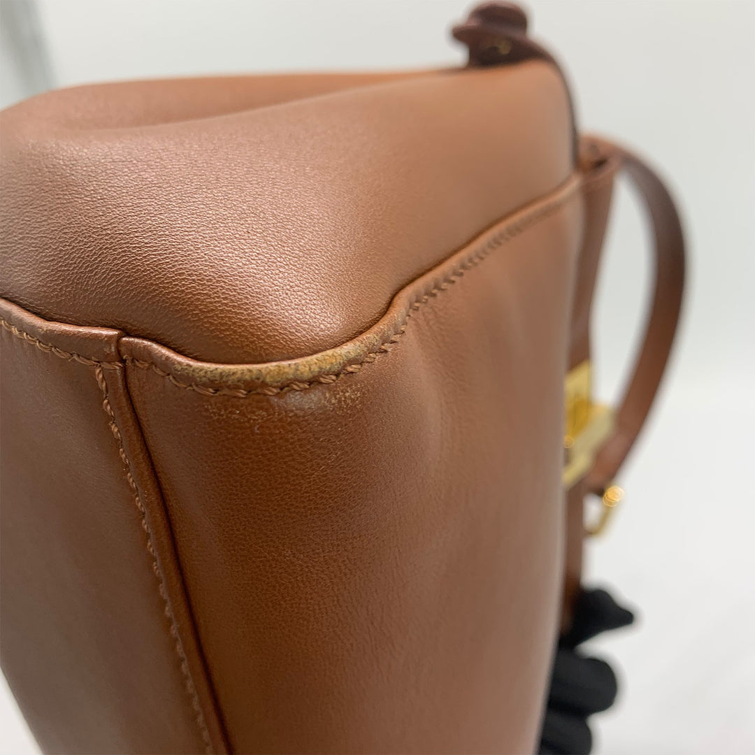 Fendi Peekaboo Mini Crossbody Bag in Brown Gold Hardware