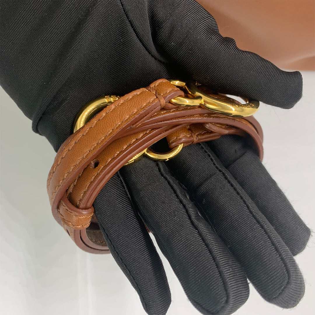 Fendi Peekaboo Mini Crossbody Bag in Brown Gold Hardware