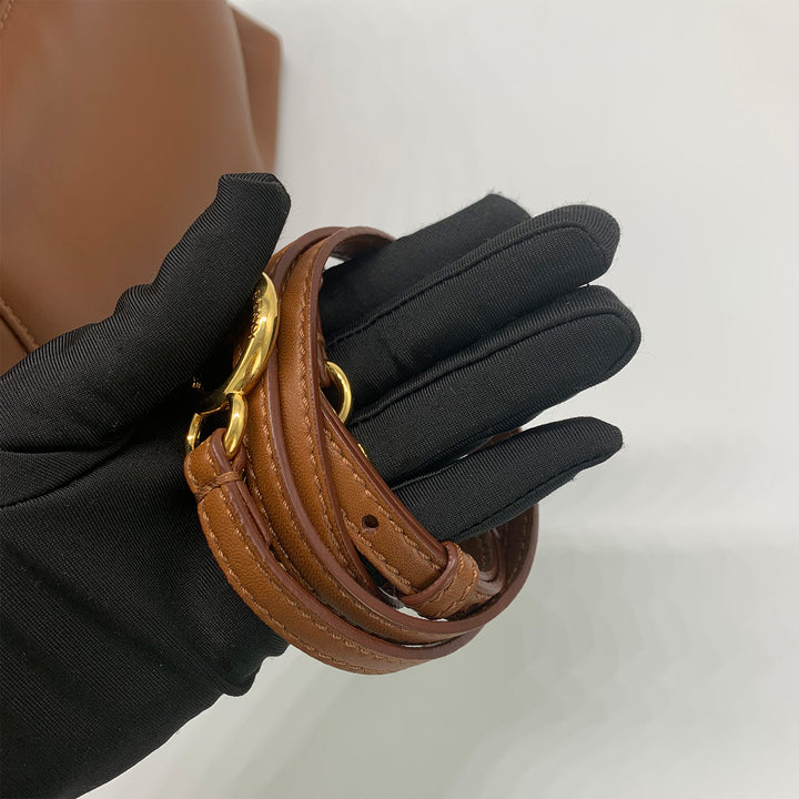 Fendi Peekaboo Mini Crossbody Bag in Brown Gold Hardware